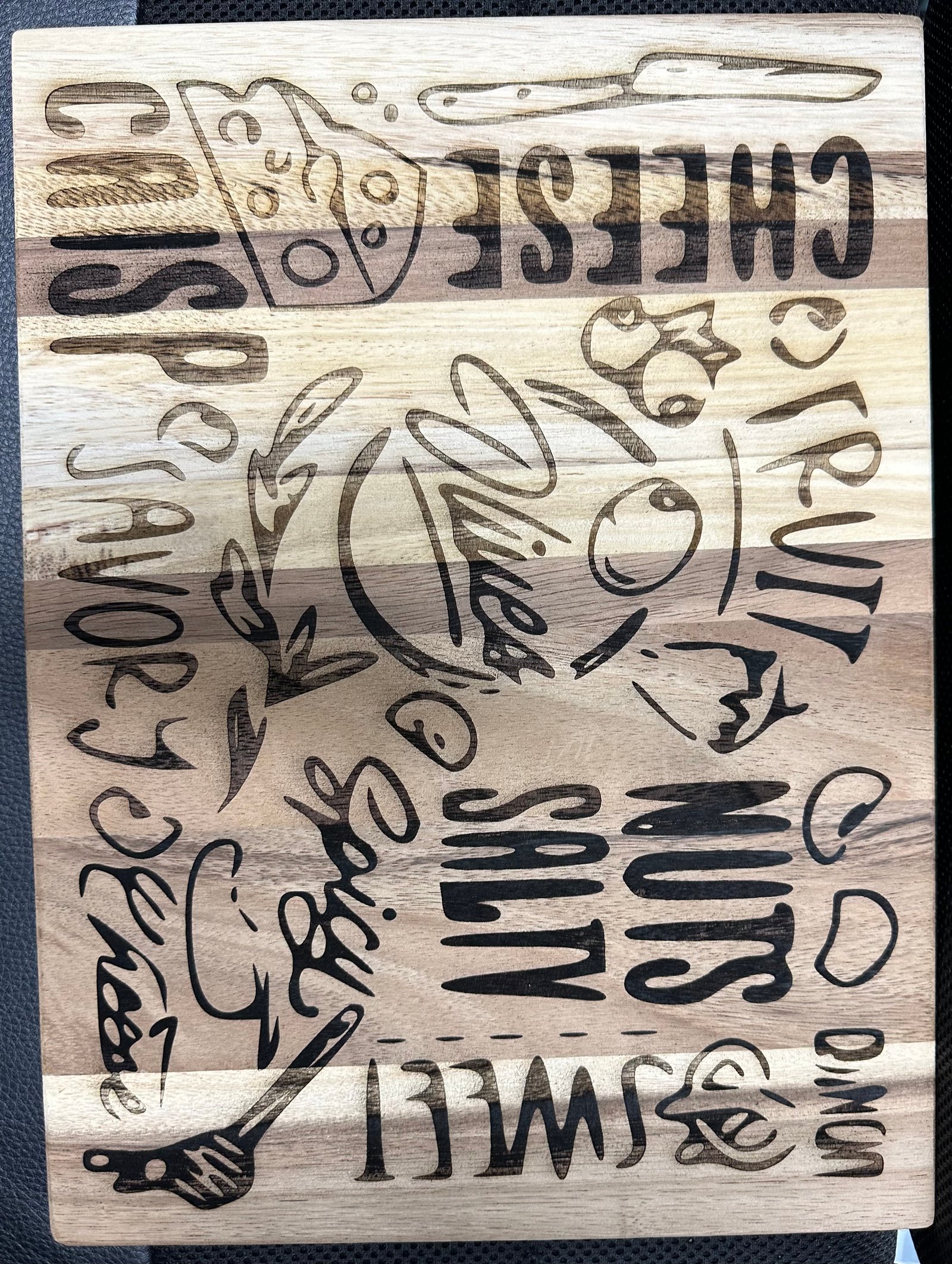 Laser engraved chill board