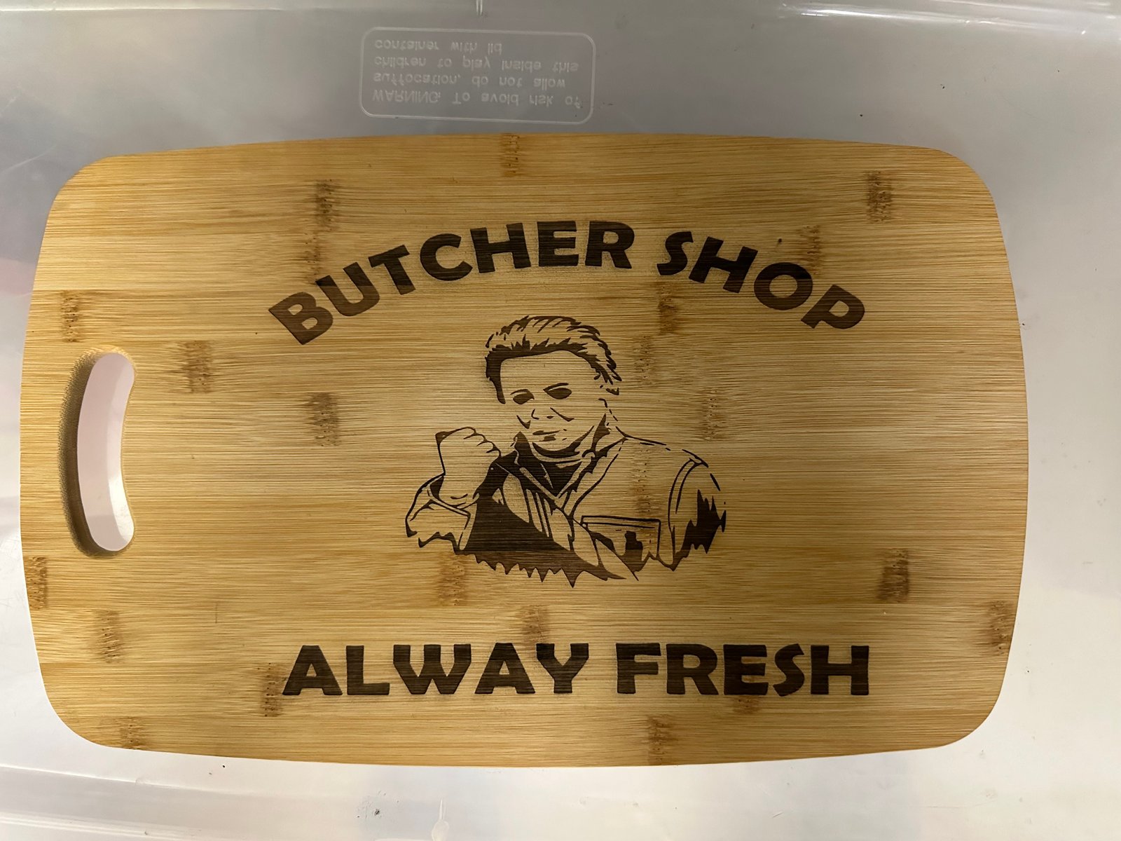 Laser engraved custom cutting board